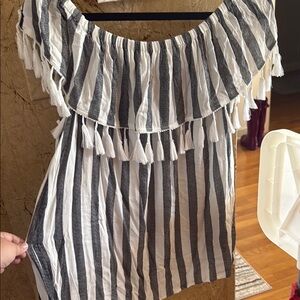 Kori Black and White Striped Blouse